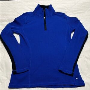 Lauren Active Ralph Lauren Royal Blue Pullover Black Trim, zip and logo Size S